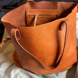 Leather Tote Bag in Cognac Brown - Madewell